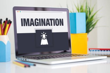 Konsept dizüstü bilgisayar ekranında