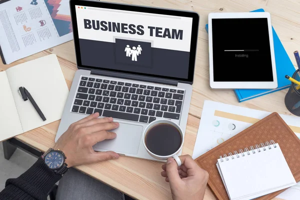 Business Team Concept on Laptop — Stock Photo, Image