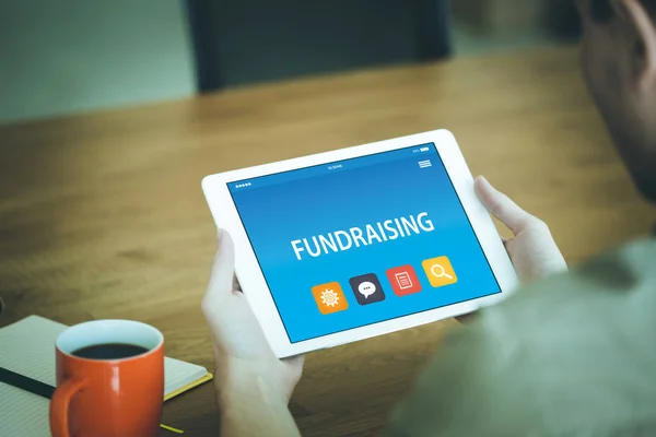 FUNDRAISING CONCEPT ON TABLET — Stock Photo, Image