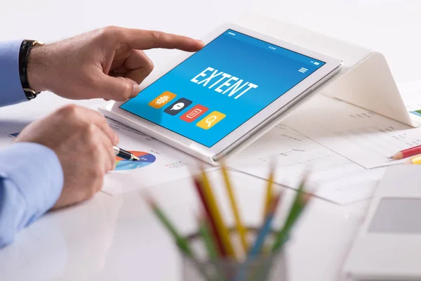 CONCEPT ON TABLET PC SCREEN — Stock Photo, Image