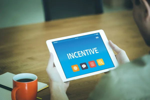 Incentive Concept op Tablet PC — Stockfoto
