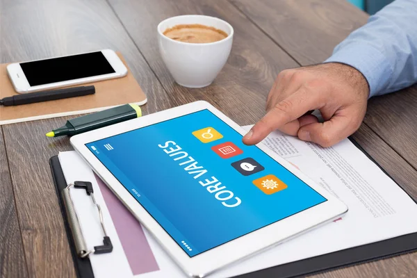 CONCEPT ON TABLET PC SCREEN — Stock Photo, Image