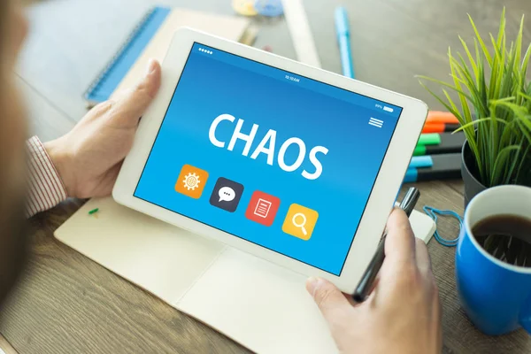 Chaos na Tablet Pc obrazovky — Stock fotografie