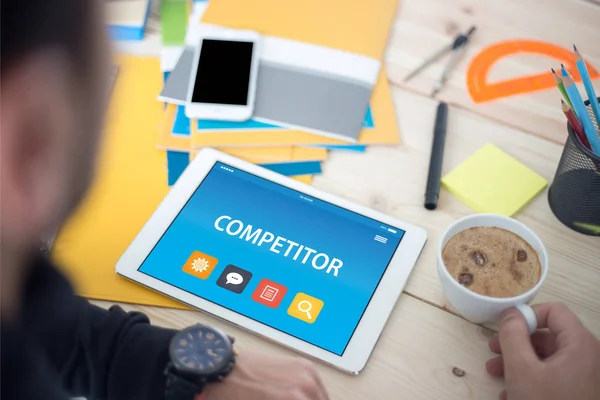 COMPETITOR CONCEPT ON TABLET — Stock Photo, Image