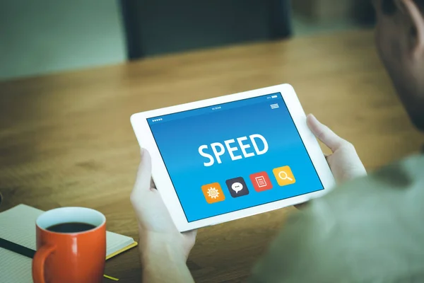 SPEED CONCEPT ON TABLET — Stock Photo, Image