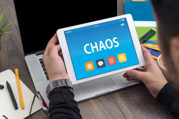 Chaos na Tablet Pc obrazovky — Stock fotografie