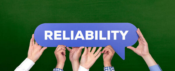 Human hands holding speech bubble 