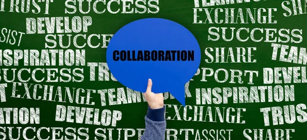 Collaborazione Scritto su Speech Bubble — Foto Stock