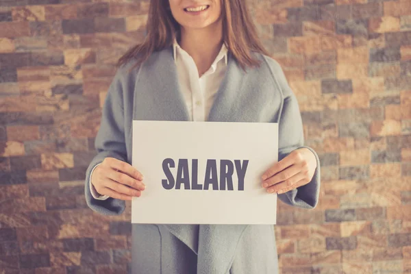 Vrouw presentatie salaris Concept — Stockfoto