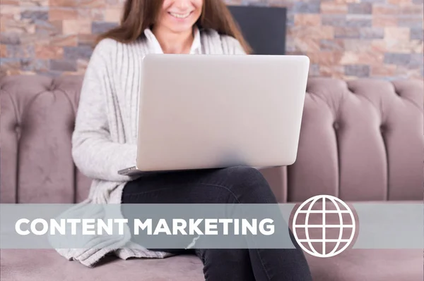 Concetto tecnologico di Content Marketing — Foto Stock