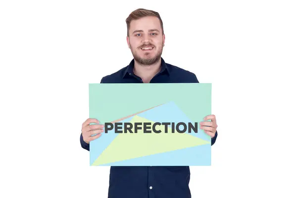 PERFECTION CONCEPT card — Stock Photo, Image