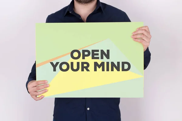 OPEN YOUR MIND CONCEPT PAPER — Stock Photo, Image