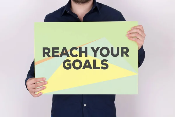 REACH YOUR GOALS CONCEPT PAPER — Stock Photo, Image