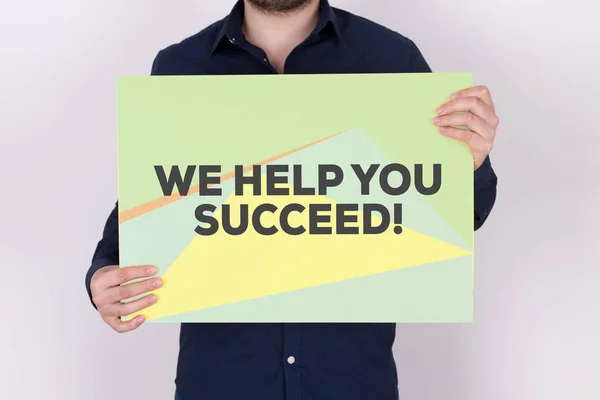 Man holding  billboard — Stock Photo, Image