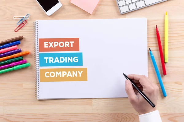 CONCEPTO DE LA EMPRESA COMERCIAL DE EXPORTACIÓN — Foto de Stock