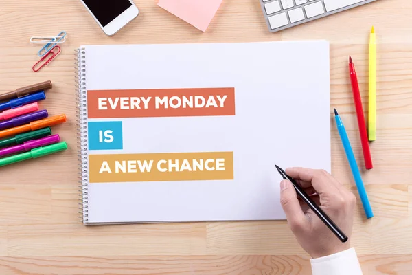 Každé pondělí je nový Text šanci — Stock fotografie