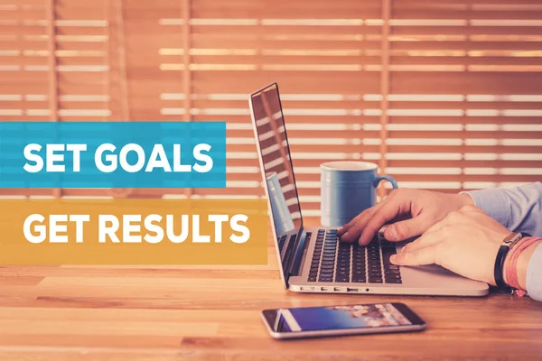 SET GOALS GET RESULTS CONCEPT — Stock Photo, Image