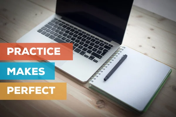 PRACTICE MAKES PERFECT CONCEPT — Stock Photo, Image