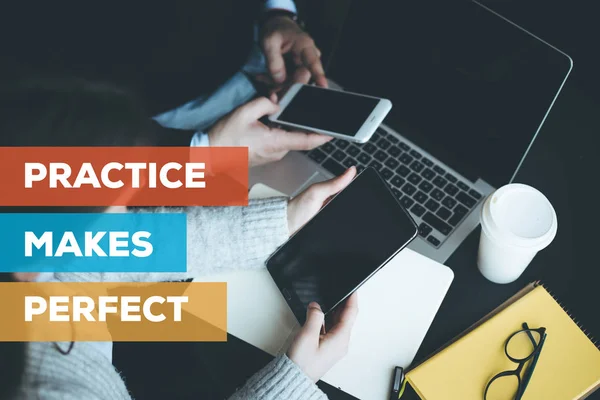 PRACTICE MAKES PERFECT CONCEPT — Stock Photo, Image