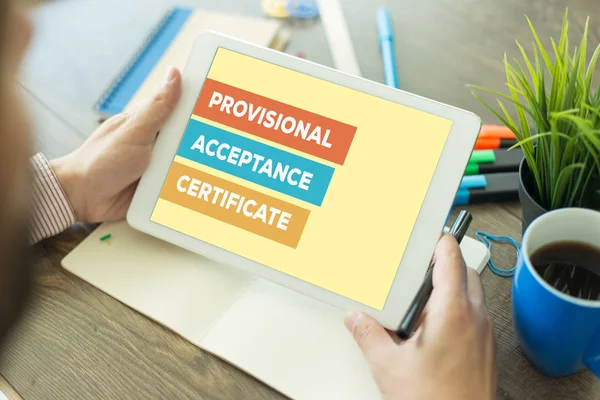 PROVISIONAL ACCEPTANCE CERTIFICATE CONCEPT — Stock Photo, Image