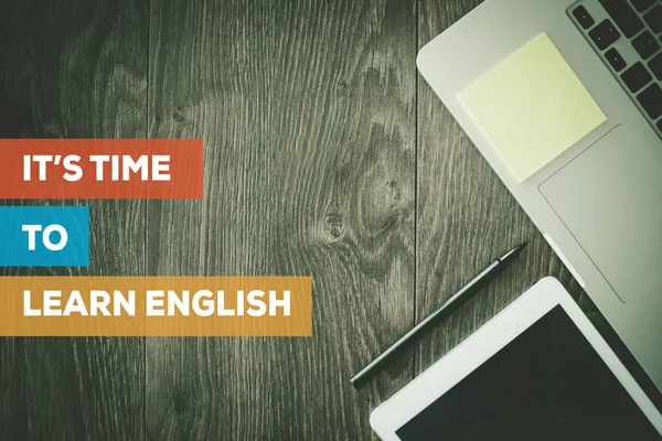 It 's time to LEARN ENGLISH CONCEPT — стоковое фото