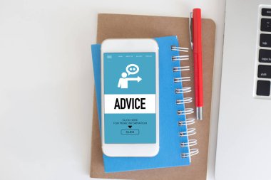 Tavsiye kavram ekranda 