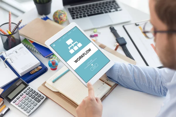 CONCEPTO DE Flujo de Trabajo en pantalla —  Fotos de Stock