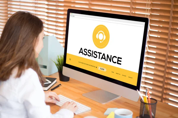 Konsep ASSISTANCE di layar — Stok Foto