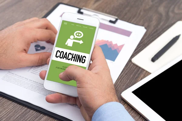 Conceptul de COACHING pe ecran — Fotografie, imagine de stoc