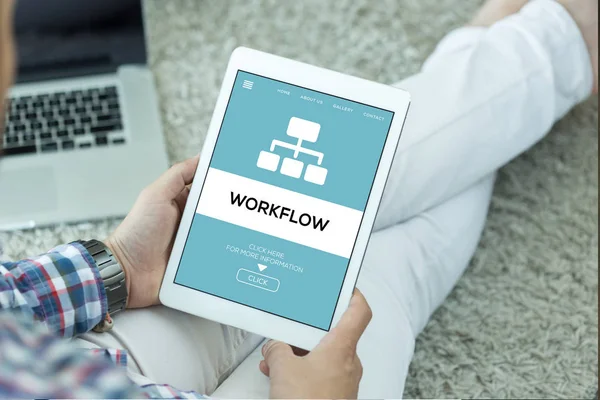 画面上のワークフローの概念 — ストック写真