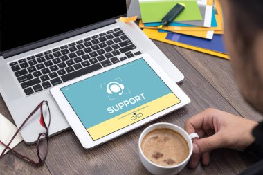 Destek kavram ekranda 