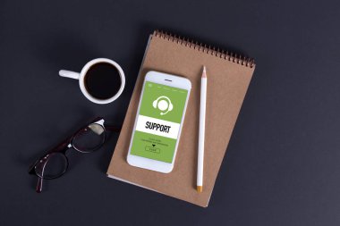 Destek kavram ekranda 