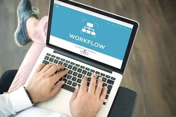 画面上のワークフローの概念 — ストック写真