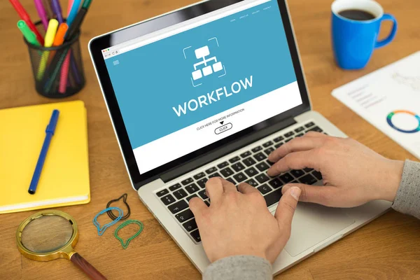画面上のワークフローの概念 — ストック写真