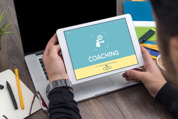 Conceptul de COACHING pe ecran — Fotografie, imagine de stoc