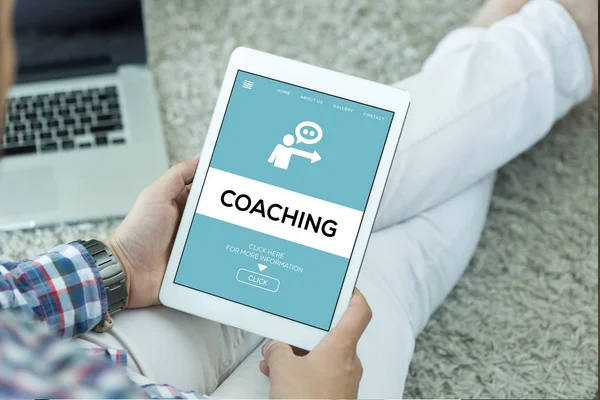 Conceptul de COACHING pe ecran — Fotografie, imagine de stoc