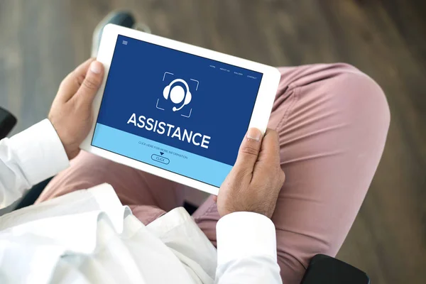 ASSISTANCE CONCEPT on screen — Stock Photo, Image