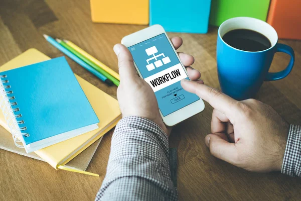 WORKFLOW CONCEPT on screen — Stock Photo, Image