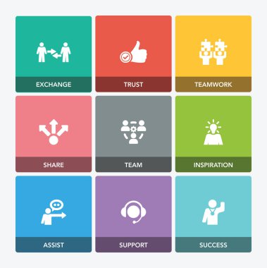 İşbirliği Icon Set