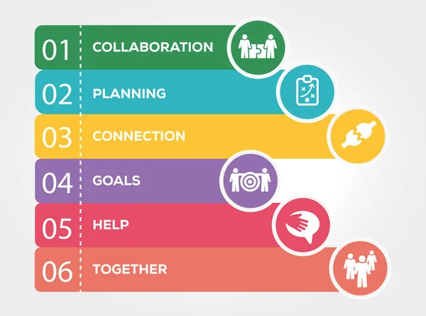 Conceito Infográfico de Trabalho em Equipe —  Vetores de Stock