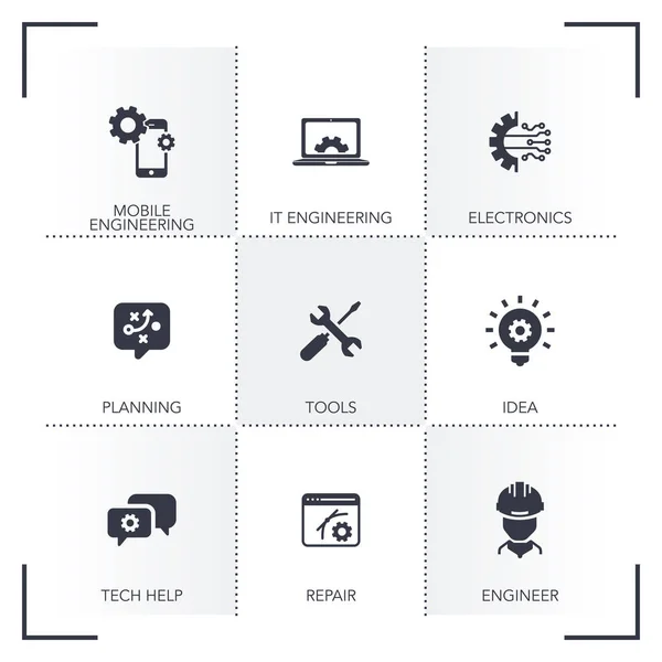 Conjunto de ícones de engenharia —  Vetores de Stock