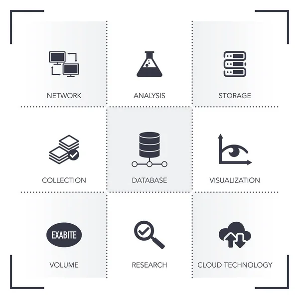 Grote gegevensset pictogram — Stockvector