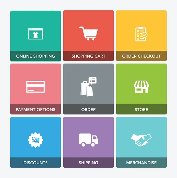 Alışveriş ve perakende Icon Set — Stok Vektör