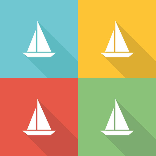 Boat Trip Flat Icon Concept