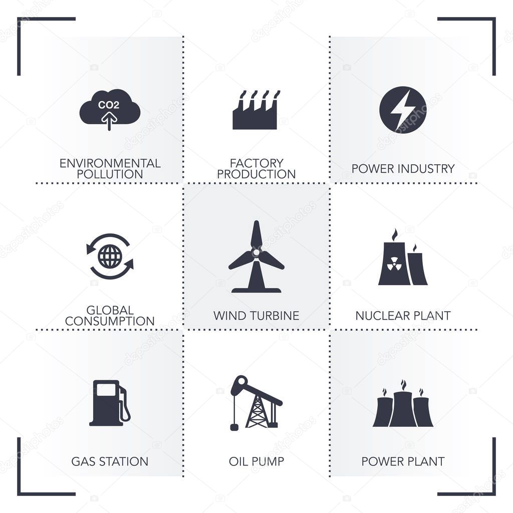 HEAVY  POWER INDUSTRY ICON SET