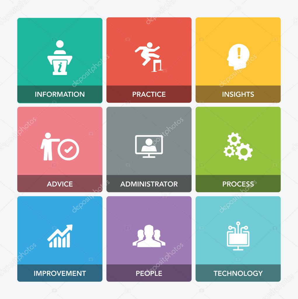 KNOWLEDGE MANAGEMENT ICON SET