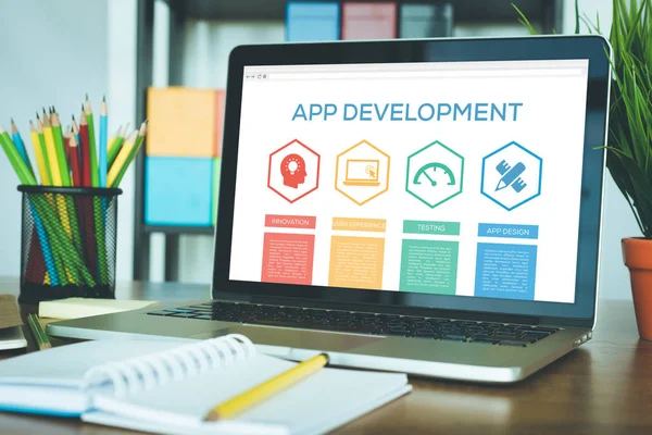 Desenvolvimento de App, Conceito de Inovação — Fotografia de Stock
