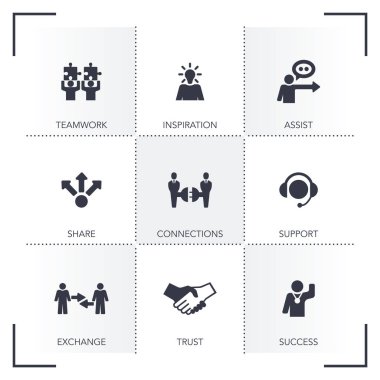 İşbirliği Icon Set