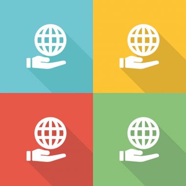 Global Hizmetler düz simgesi kavramı