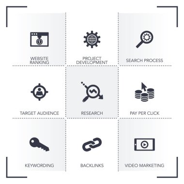 SEO ve Web Optimizasyonu Icon Set